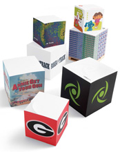 Personalized sticky full-size note cubes